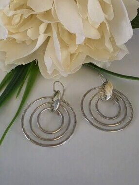 Robert Lee Morris RLM Sterling Silver Circle Dangle Earrings